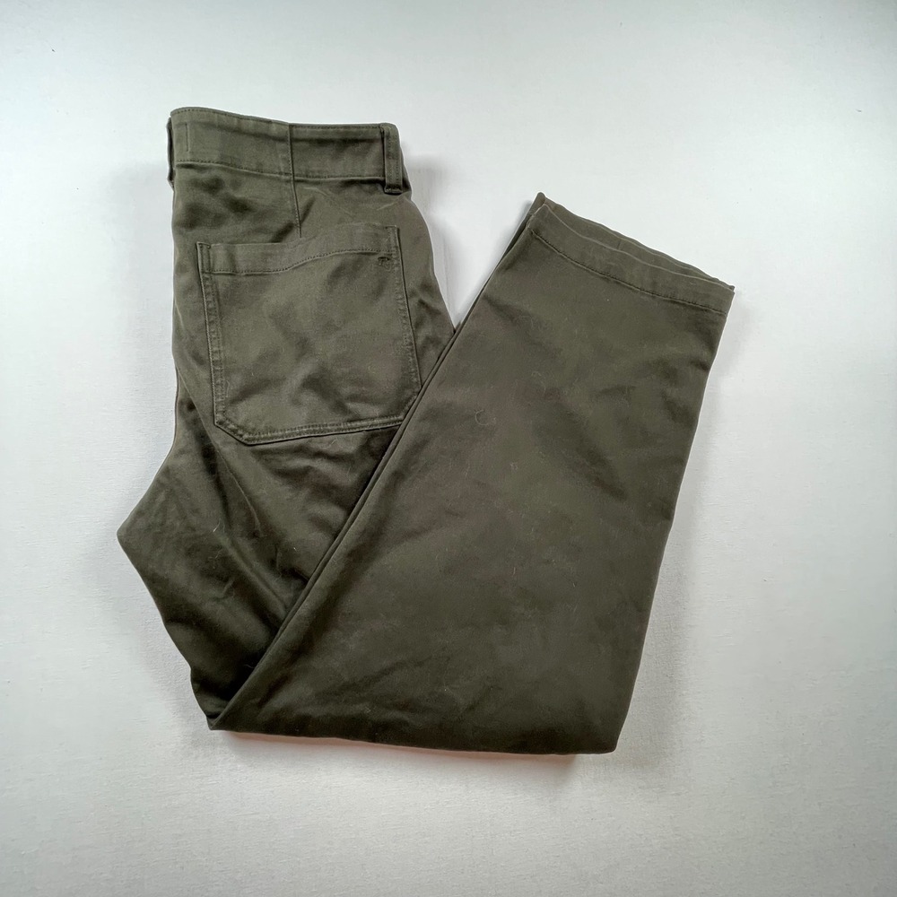 Madewell Balloon Pant Olive Green High Rise Curved Leg Trousers Size 30